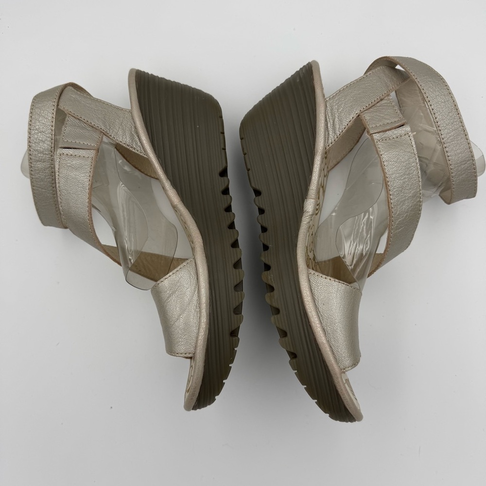 Fly London sz 38 Yesk Sandal Wedge - Picture 3 of 7